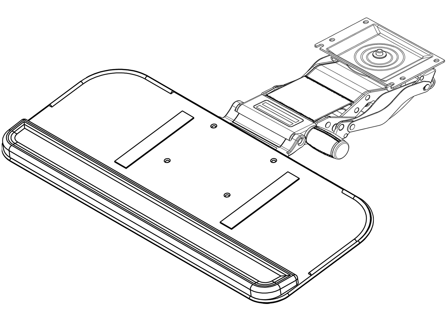 ETLFS Economy Keyboard and Mouse Tray with Trackless FastAction